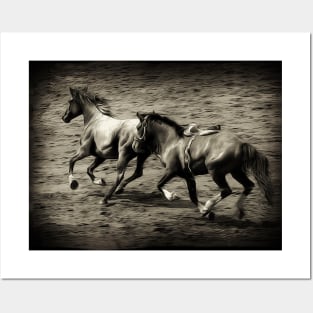 Chasing Freedom - Running Horses Posters and Art